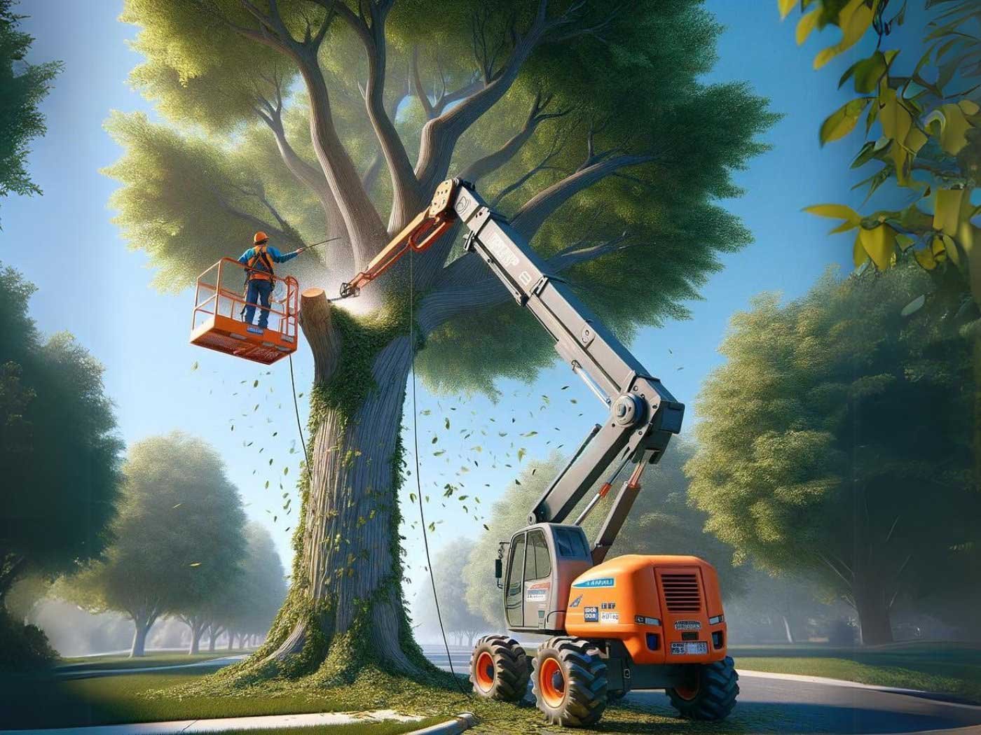 Boom lifts for tree trimming