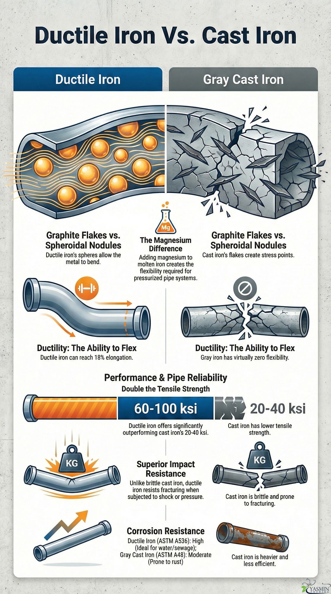 ductile iron vs cast iron infographic