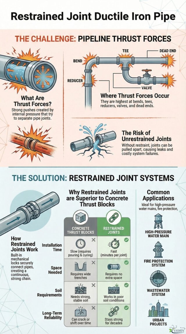 Restrained Joint Ductile Iron Pipe: Types, Design, Installation & Uses