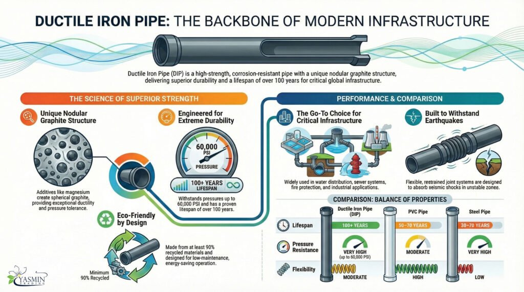what is ductile pipe infographic