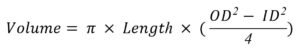 di pipe volume formula