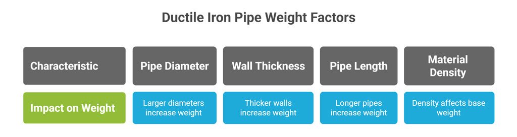 ductile pipe weight factors