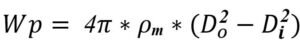 grp pipe weight formula